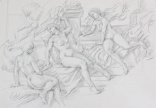 Artemis; graphite on paper, 30 x 42 cm, 2023