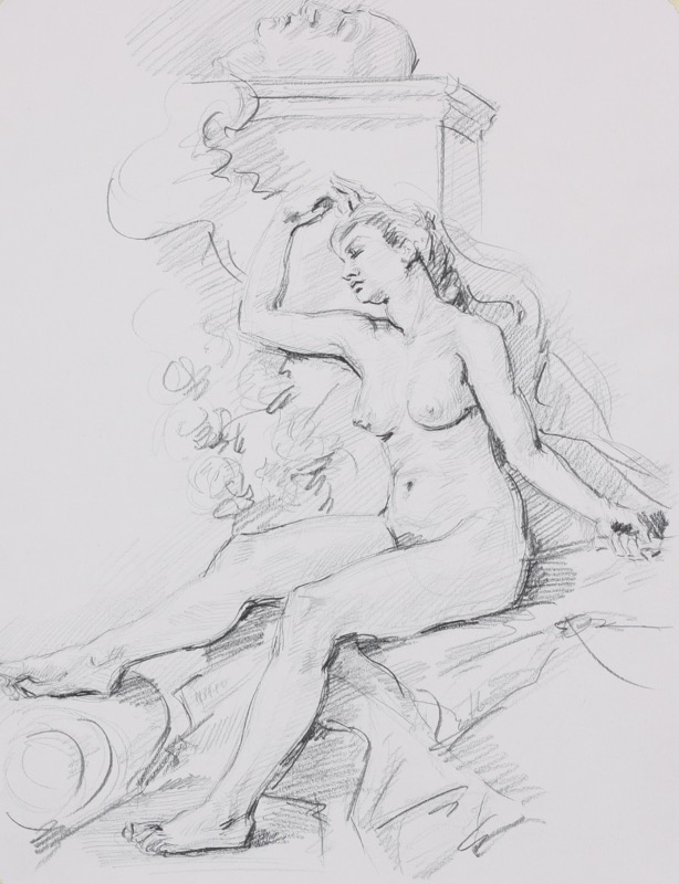 Thracian Women; graphite on paper, 32 x 25 cm, 2012