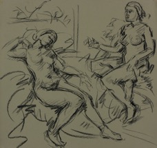 Elektra I; charcoal on paper, 32 x 40 cm, 2014