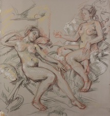 Elektra I; chalk on paper, 150 x 140 cm, 2014