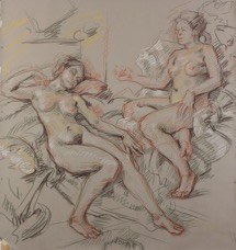 Elektra I; chalk on paper, 150 x 140 cm, 2014