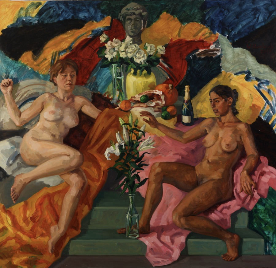 Orphic Annunciation I; oil on canvas, 200 x 215 cm, 2017