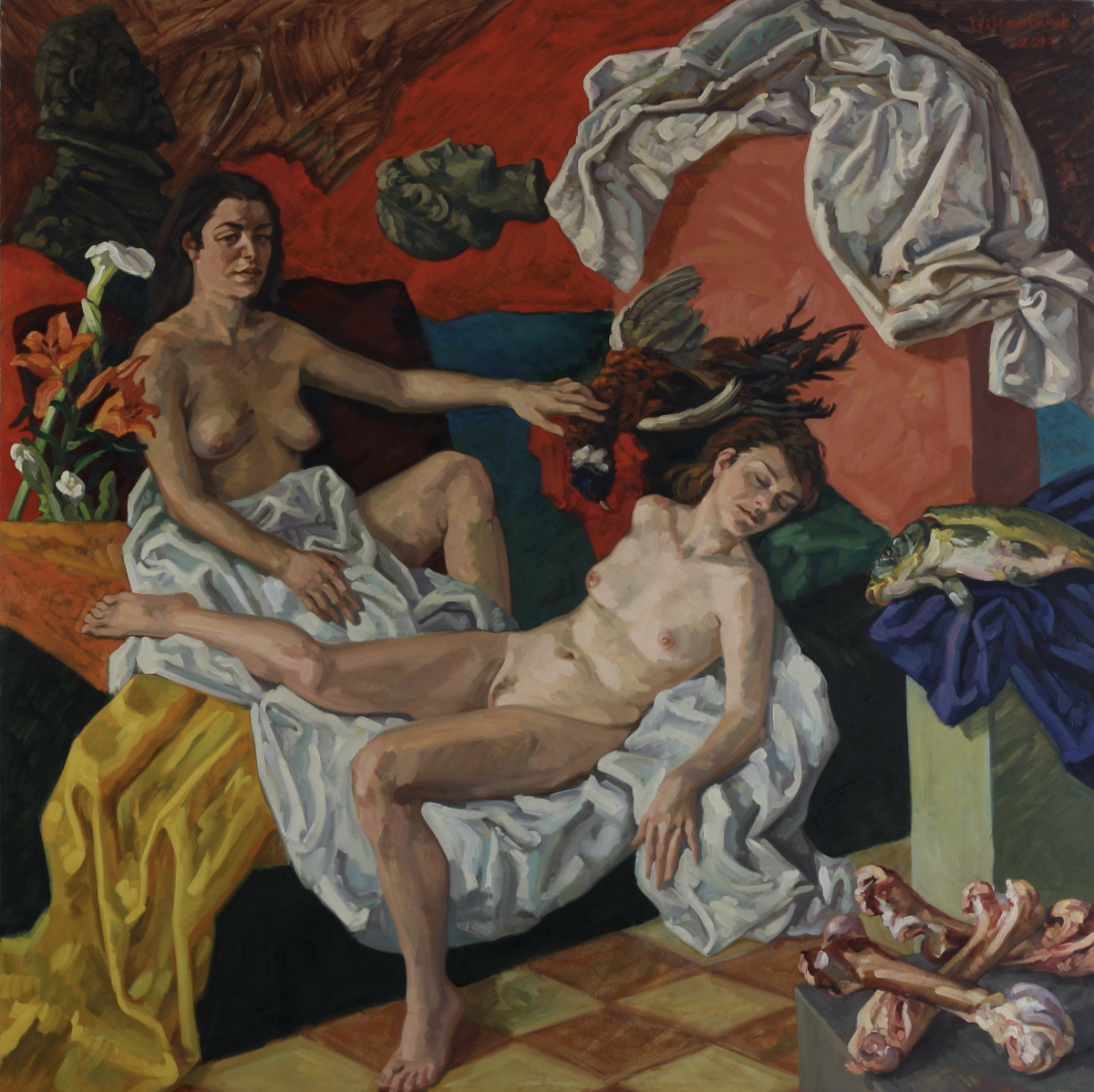 Elektra and Klytaemnestra; oil on canvas, 200 x 215 cm, 2014