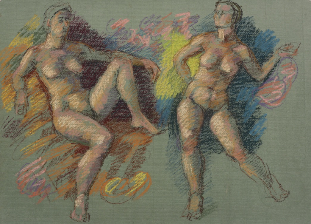 Alcina & Morgana; pastel on paper, 50 x 65 cm, 2024