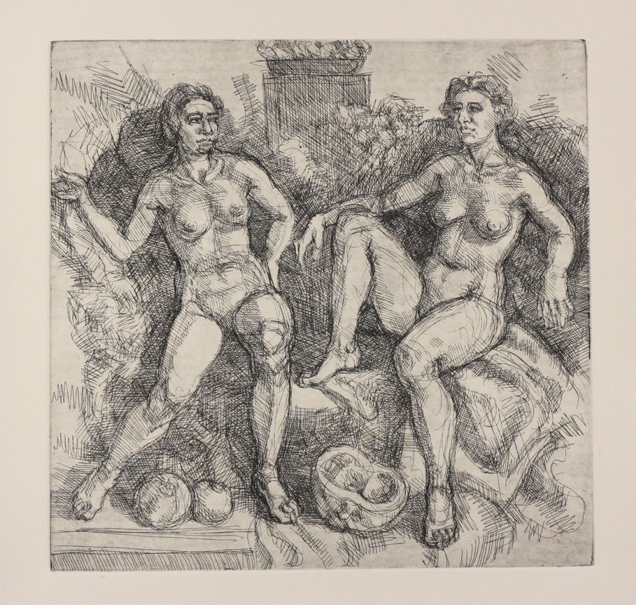 Alcina & Morgana; etching, 25 x 25cm, 2024