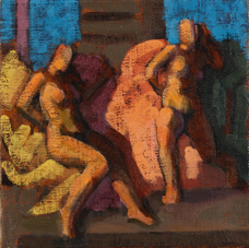 Alcina & Morgana; oil on canvas, 20 x 20 cm, 2023