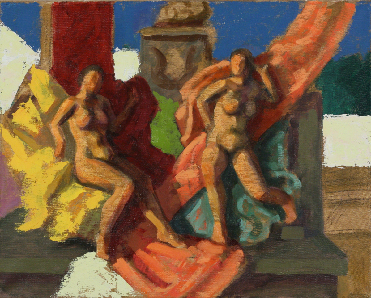Alcina & Morgana; oil on canvas, 50 x 60 cm, 2023