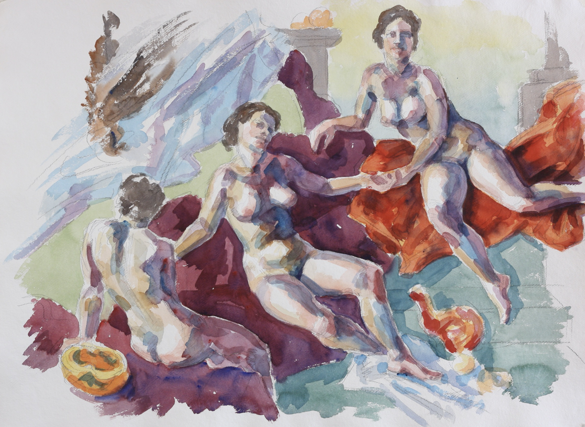 Artemis; watercolor, 56 x 77 cm, 20234