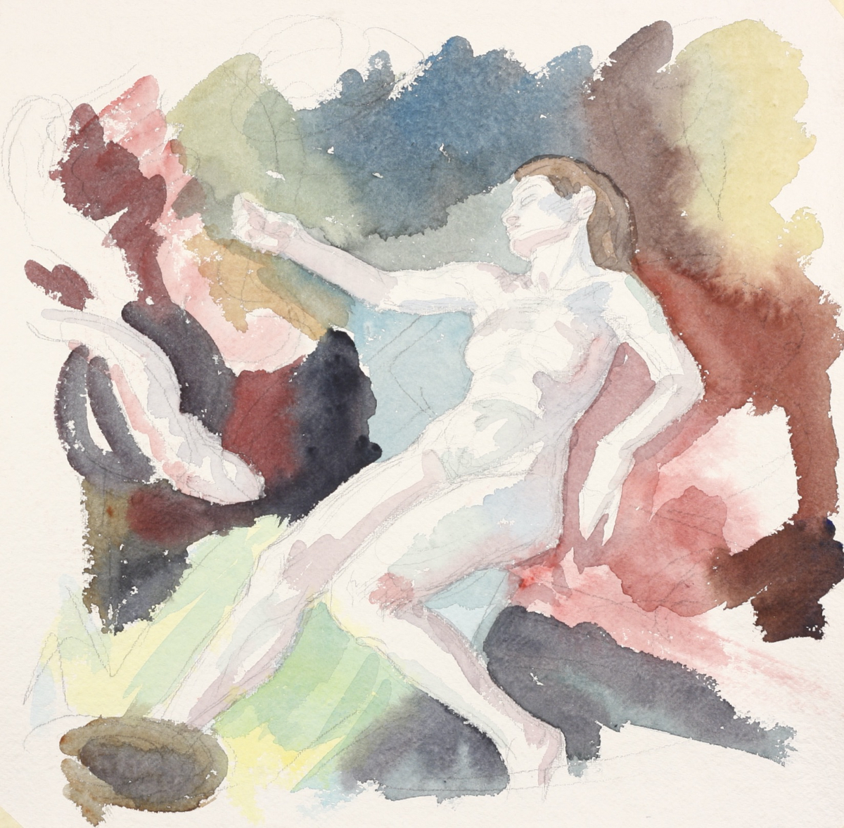 The Uncorrupted Head of Brân; watercolor, 34 x 35 cm, 2011