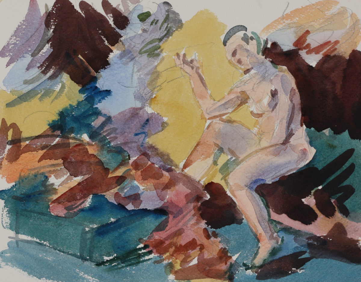 Ariadne Petitioning Bacchus; watercolor, 30 x 38 cm, 2011